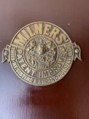Antique Milners Safe Plaque
