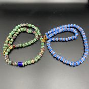 2 Beautiful Tribal Chevron Glass Beads Necklace.