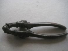 Antique Pair of Crowned Lion Head Pair of Cast Iron Nutcrackers