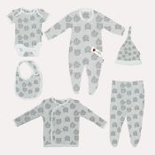 Job Lot 1750 6-Piece Branded 100% Cotton Baby Clothing Set Newborn - 6 Months Best Seller RRP £25