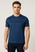 10 x Emporio Armani Stamped Blue T-Shirts - New - RRP £1150.00
