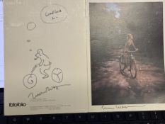 William Wegman Unique Drawing Signed Twice Front Back On Country Road Opening Card Free Post Worl...