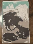 Dame Elizabeth Frink RA Original Lithograph 1974 Curwen Press Free Postage Worldwide Matted Bulls