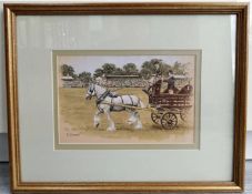 Whitbred Single Turnout Horse Show Gouache Gouache Painting By John L Chapman ( b1946)