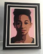 Julian Opie (1958) ‘Imogen Smiling’ 3D Lenticular Moving Image, in Colours, Framed, 2015