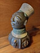 Ceramic Glazed African King Head Jug