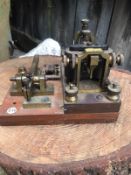 Antique WW1 Morse Key Telegraphy Station By A.T.M Co Ltd Dated 1918 Wood Brass