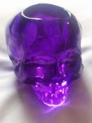 Kosta Boda Still Life Skull Votive – Luminous Purple