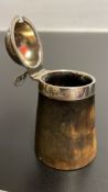 Antique Victorian Sterling Silver & Horn Mustard Pot London 1877