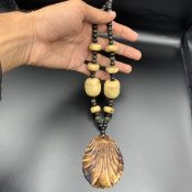 Old African Wood Tribal Necklace.
