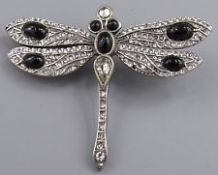 Vintage Signed MMA Dragonfly Brooch Rhinestone Dragonfly Brooch Pendant