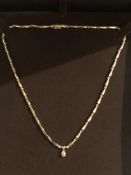 18ct Gold Diamond Pendant Necklace 9.5g