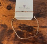 14K Gold Herringbone Chain Necklace – 16.5 Inches RRP £620