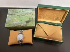 Rolex Datejust 36mm Gents Steel & White Gold 16014 Custom Ice Blue Diamond Dial