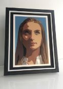 Julian Opie (1958) ‘Elena Rolling her Eyes’ 3D Lenticular Moving Image, in Colours, Framed, 2015