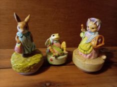 Three Beatrix Potter Musical Figures By Scmid