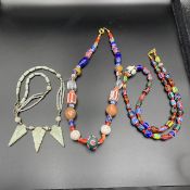 3 Piece Mix Stone & Glass Beads Necklace,