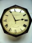 Antique 1800c Mahogany Liverpool Fusee Clock