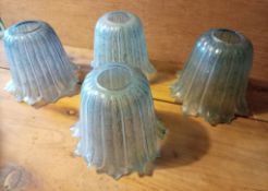 Set of Four Vintage Glass Tulip Lamp Shades