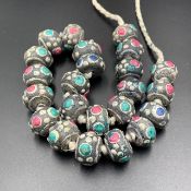 African Vintage Clay Beads Necklace (String).
