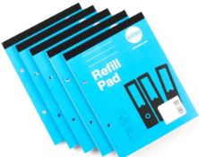 6 x Packs of 6 Rhino Refill Pads A5 60p 8mm Margin - Blue