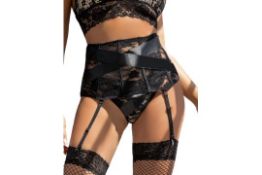 21 x Black Basque and Suspender & Garters Lb32