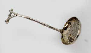 Late Victorian Solid Silver Sugar Sifter Spoon