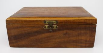 Antique Wooden Storage Box with Brass Fittings