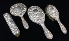 Vintage Solid Silver Brush Set Birmingham B & Co