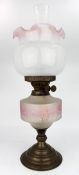Antique Oil Lamp with Glass Font & Shade