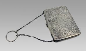 Victorian Silver Aide Mémoire/Card Case by Joseph Gloster, Birmingham 1898