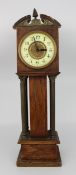 Miniature Oak and Brass Longcase-Style Clock – Early 20th Century