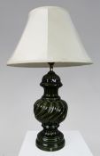 Large Royal Doulton Green Glazed Table Lamp with Shade