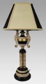 Neoclassical Style Giltwood and Ebonised Table Lamp