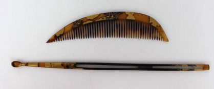 Japanese Makie Kushi and Kanzashi Set, c.1850–1880