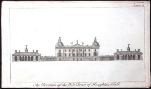 Norfolk Houghton Hall Rare Georgian Copper Antique 1776 Engraving-141a.
