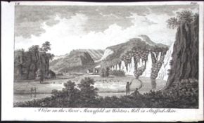 Staffordshire Manyfold at Wooton Rare Georgian Copper Antique 1776 Engraving-100.