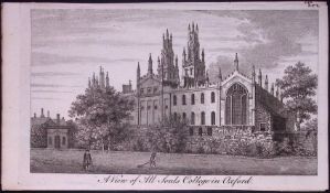 All Souls College Oxford Rare Georgian Copper Antique Engraving 1776-2.