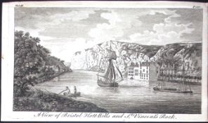 Bristol Hotwells St Vincent Rock Rare Georgian Copper Antique 1776 Engraving-102.