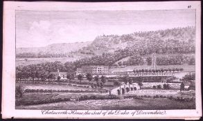 Chatsworth House Derbyshire Rare 1776 Georgian Copper Plate Antique Engraving-29