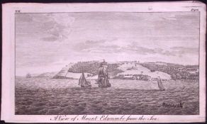 Mount Edgcumbe-Cornwall Rare 1776 Georgian Copper Plate Antique Engraving -52