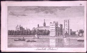 Lambeth London Rare 1776 Georgian Copper Plate Antique Engraving -47