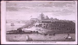 Pendennis Castle Cornwall Rare 1776 Georgian Copper Antique Engraving -54