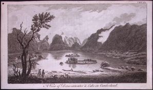 Derwentwater Lake District Rare 1776 Georgian Copper Plate Antique Engraving-24