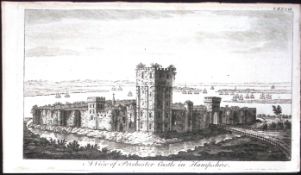 Hampshire Porchester Castle Rare Georgian Copper Antique Engraving 1776-92