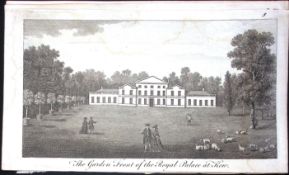 London Kew Gardens Palace Rare Georgian Copper Antique 1776 Engraving-108.