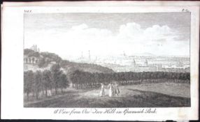 London One Tree Hill Greenwich Rare Georgian Copper Antique 1776 Engraving-105.
