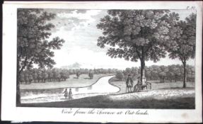 Surrey Terrace at Oatlands Rare Georgian Copper Antique 1776 Engraving-107.