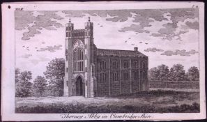 Thorney Abbey Cambridgeshire Rare Georgian Copper Antique 1776 Engraving-12