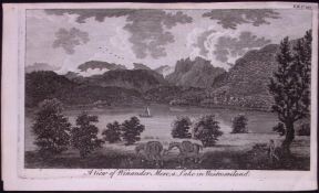 Windermere Lake District Rare 1776 Georgian Copper Plate Antique Engraving -23